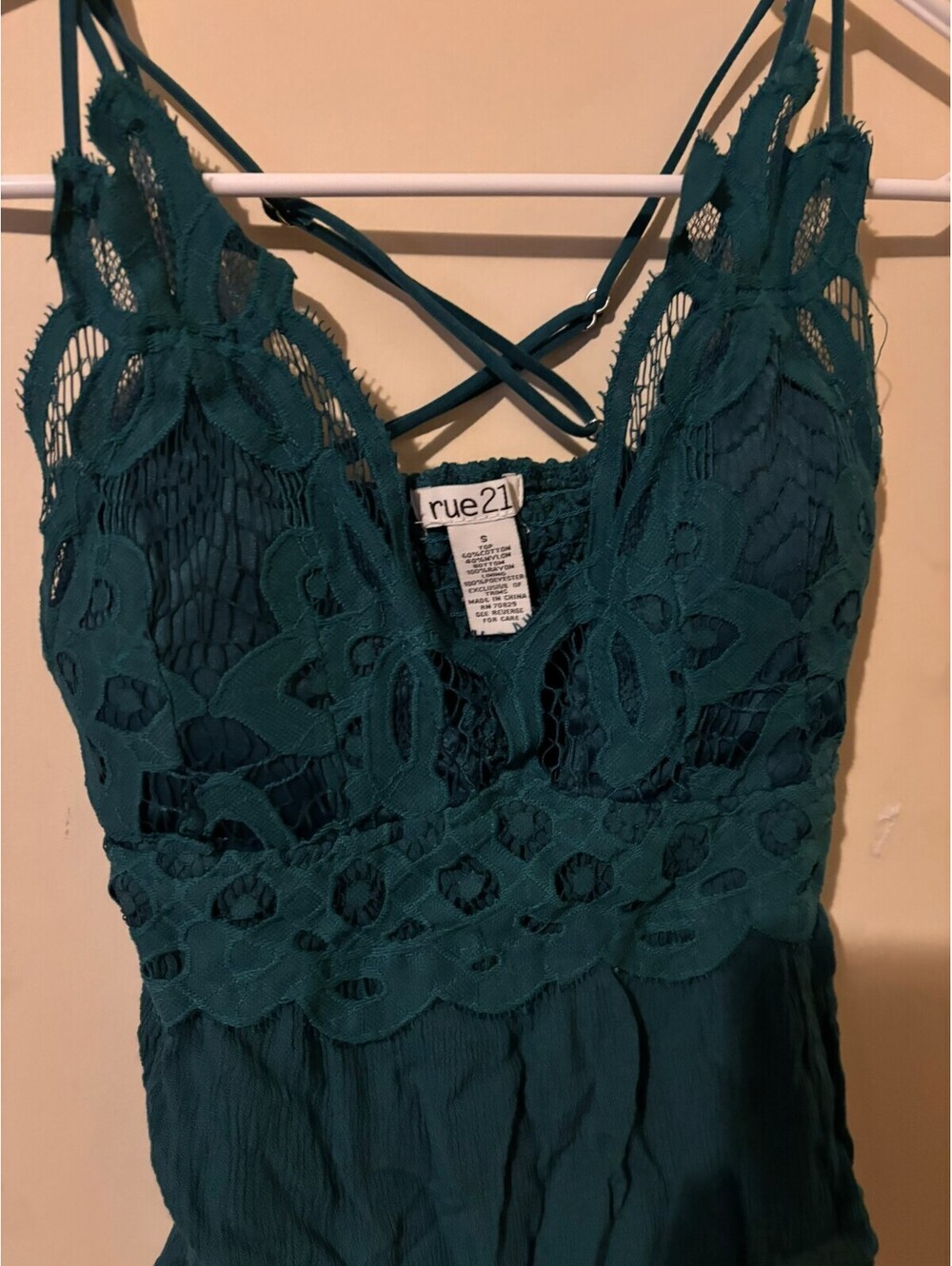 Rue21 Teal Lace Strappy Crop